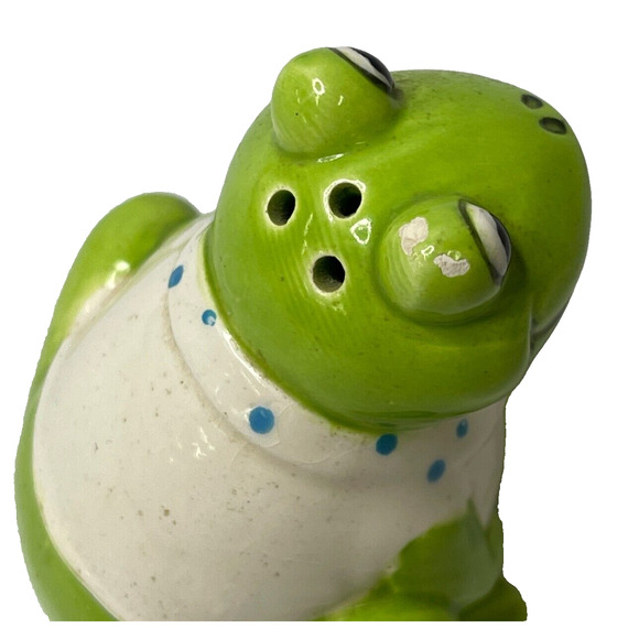 Otagiri Salt & Pepper Green Boy and Girl Frog Shakers Hand Painted Novelty Decor - Picture 10 of 12